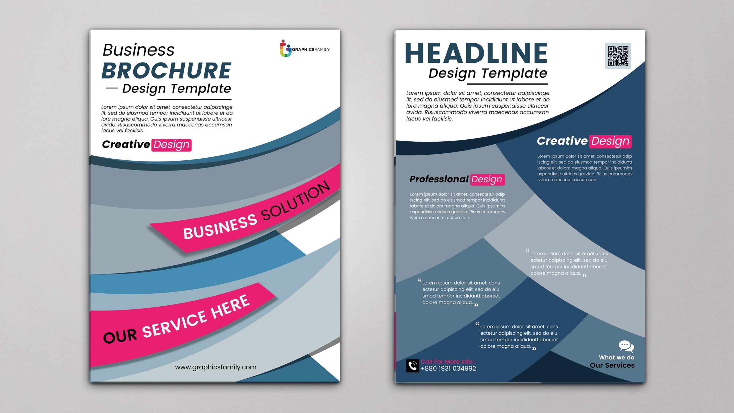 Business brochure design template vector image