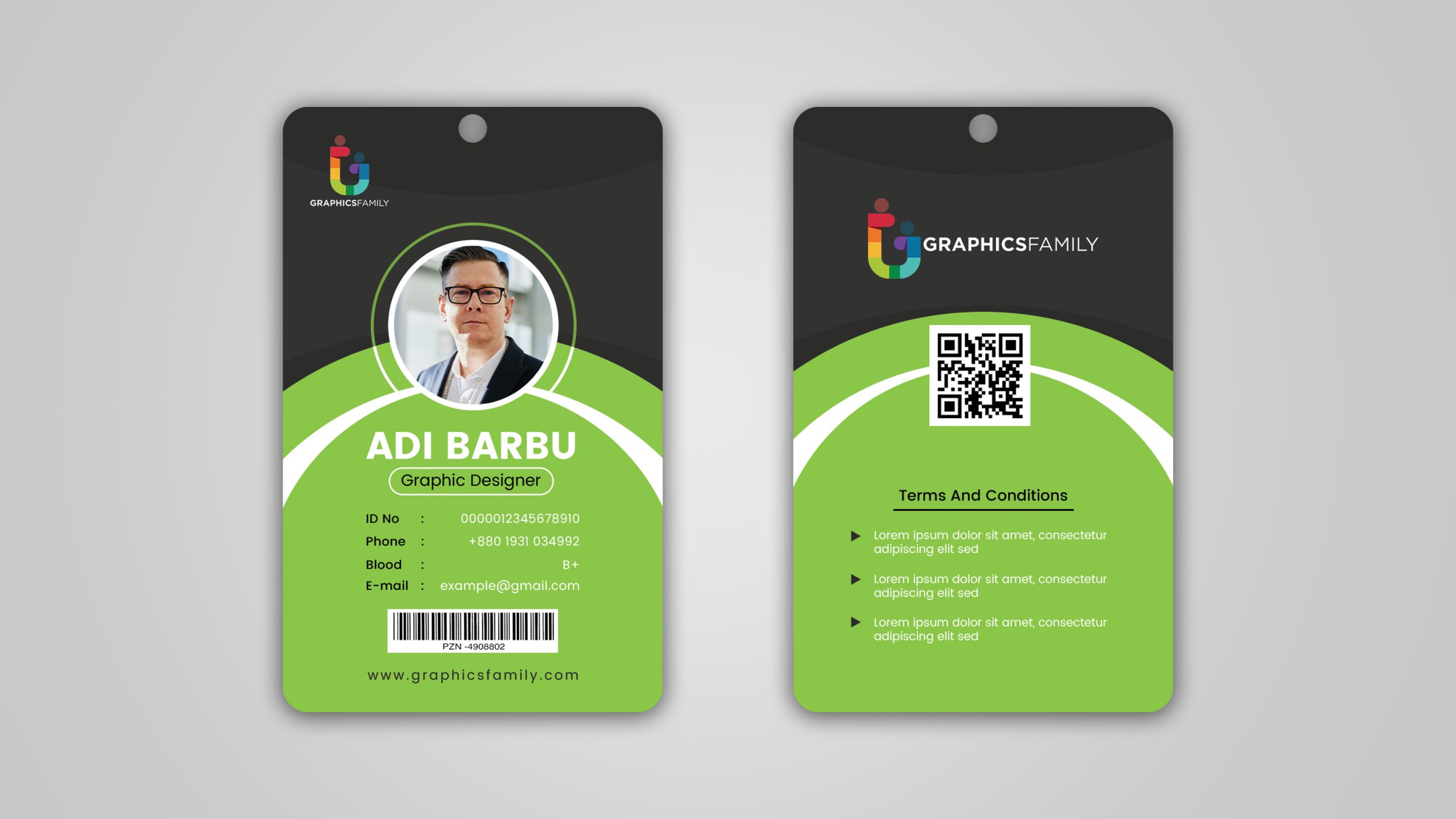 Corporate Office Id Card Template Design Vector