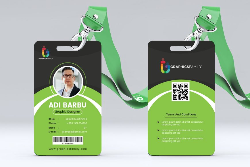 Corporate Office Id Card Template Design Vector