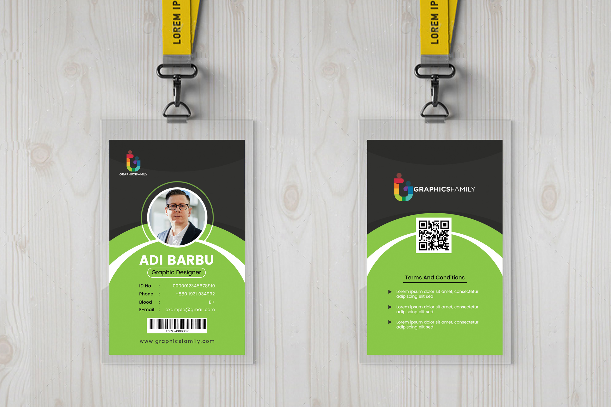 Corporate Office Id Card Template Design Vector