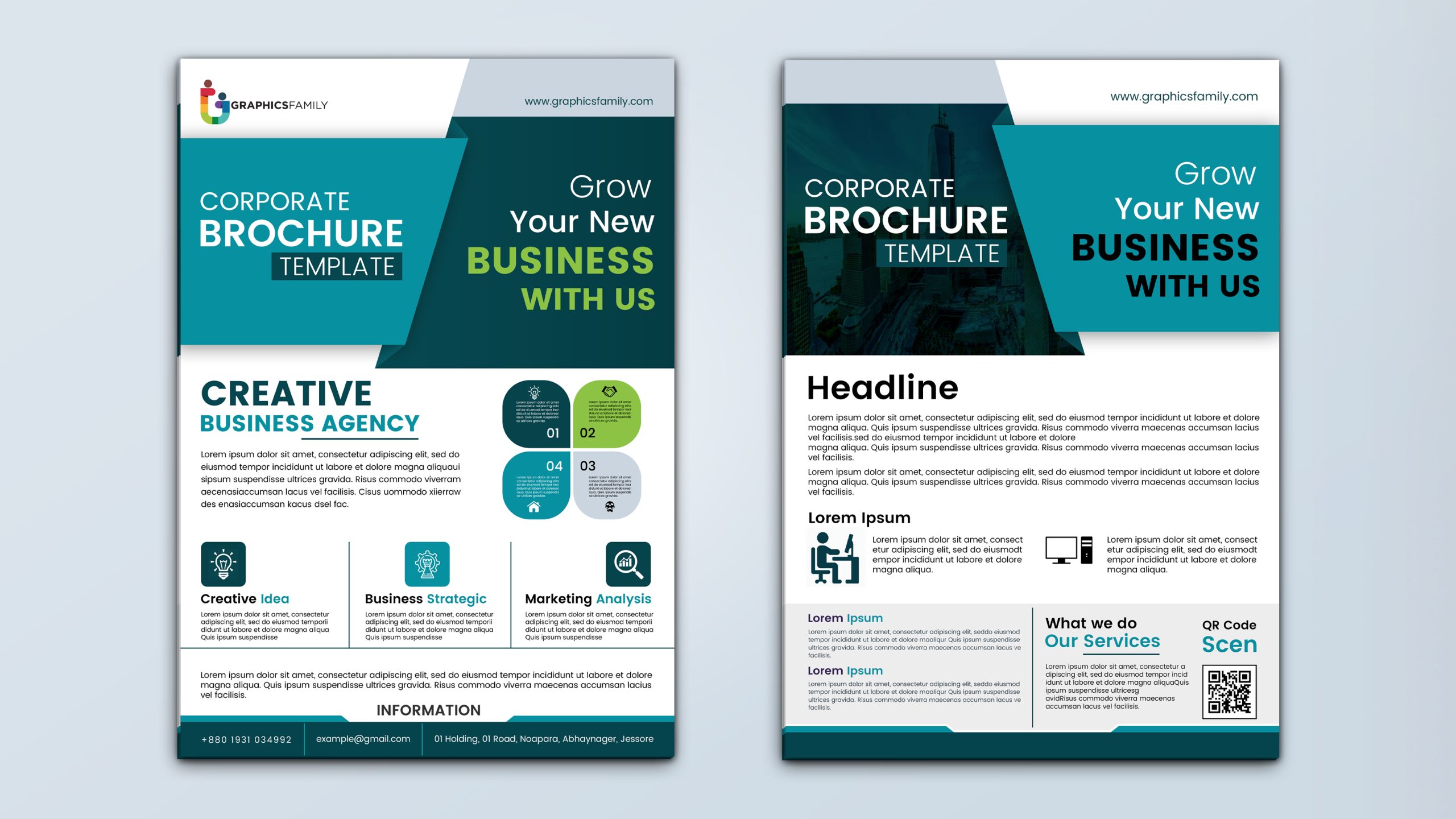 Corporate identity template brochure vector image