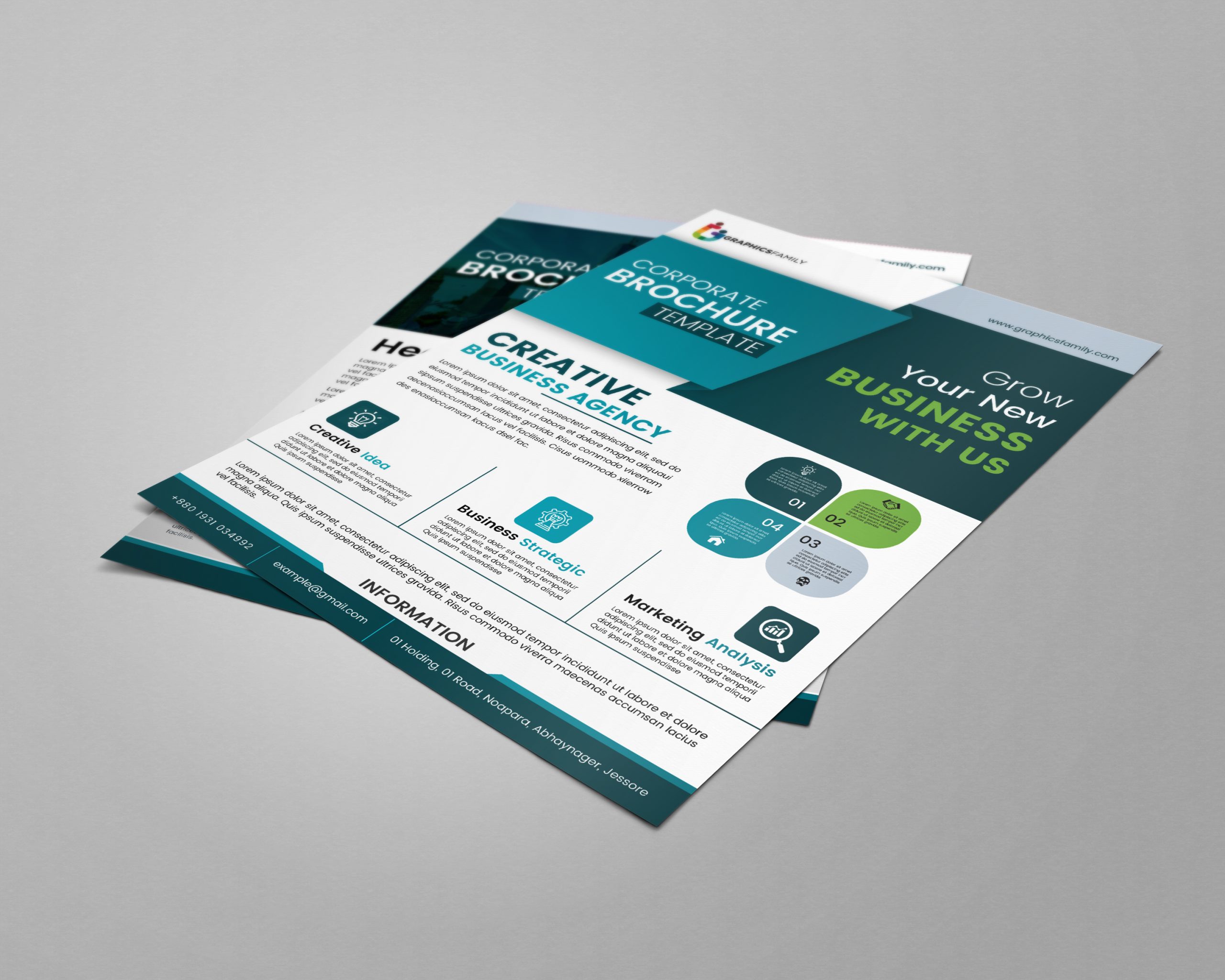 Corporate identity template brochure vector image