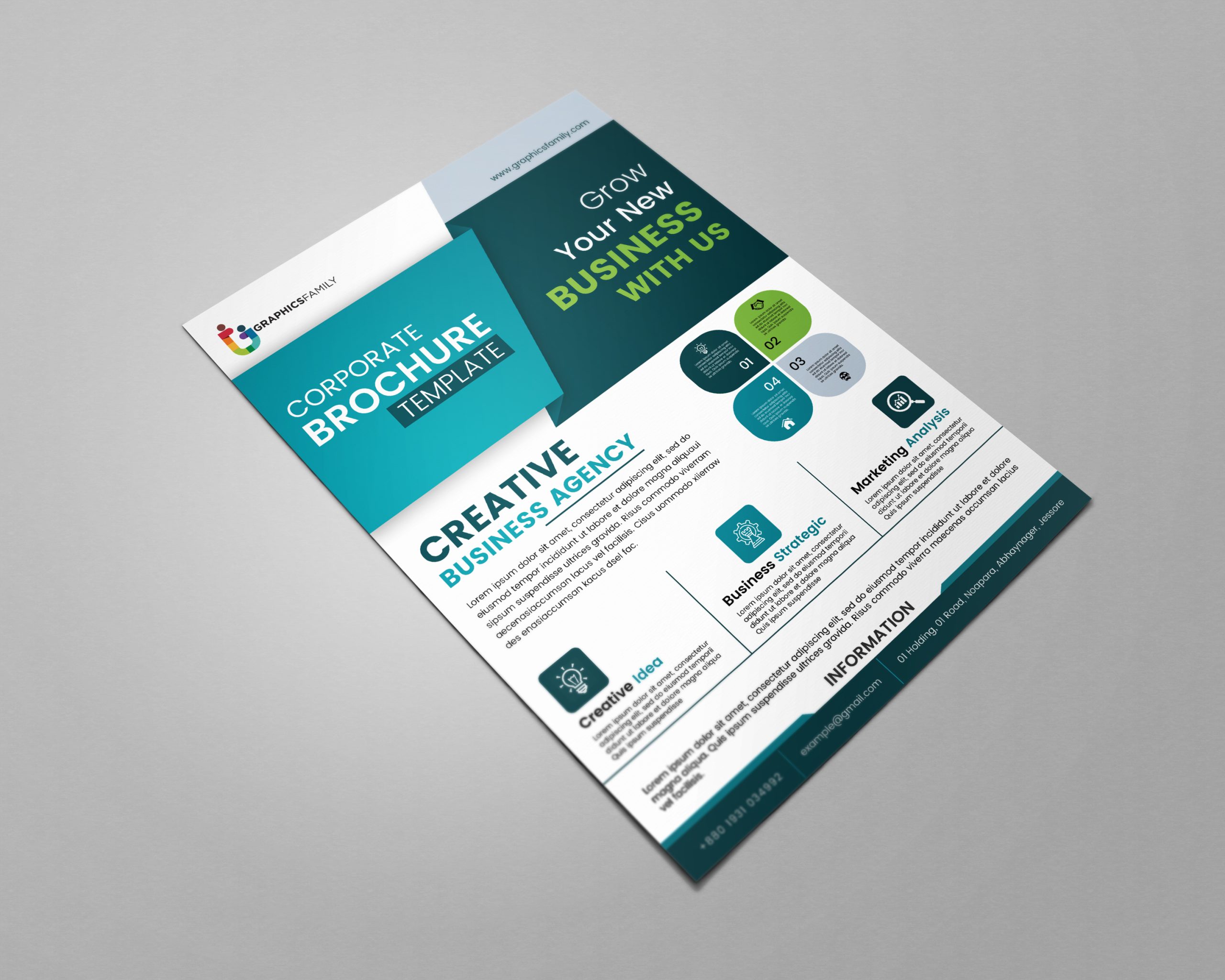 Corporate identity template brochure vector image