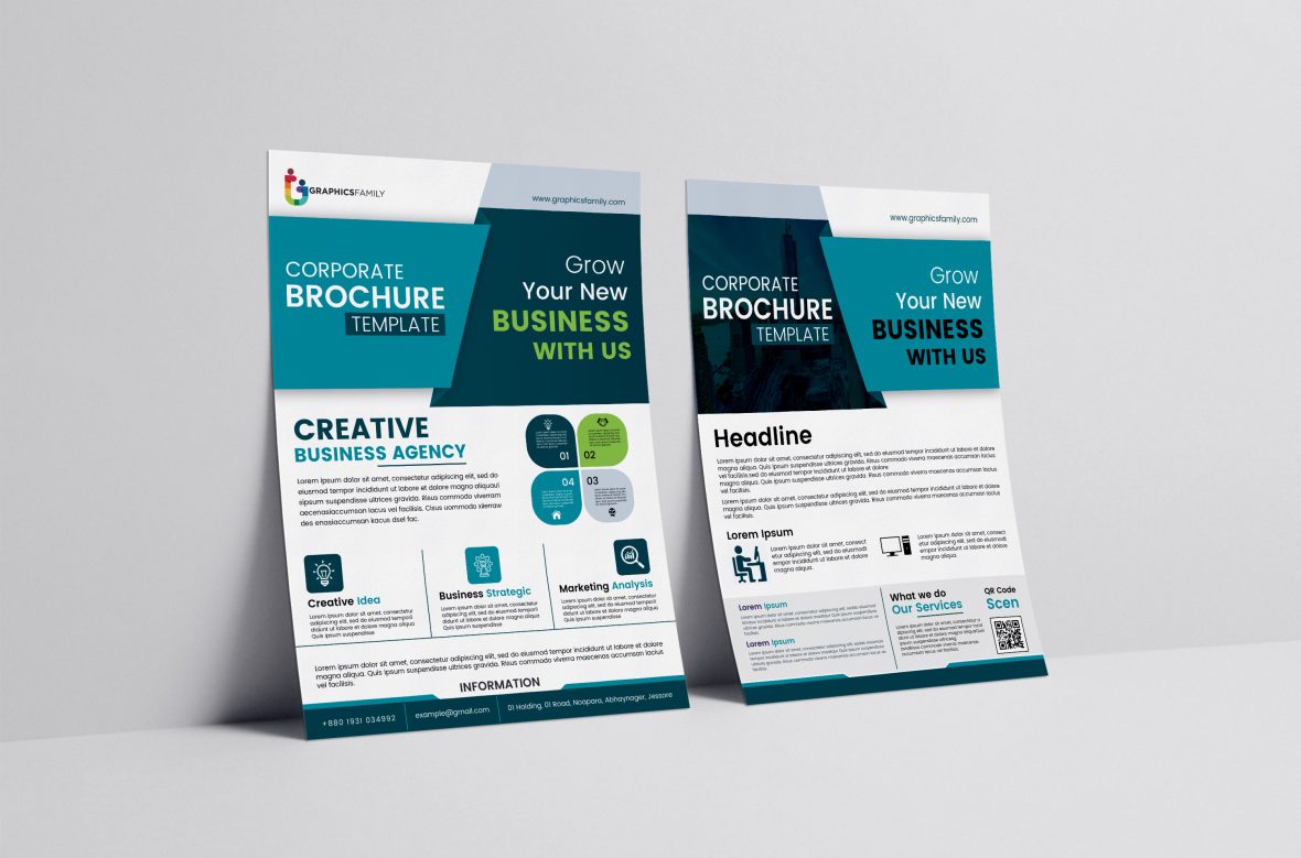 Corporate identity template brochure vector image