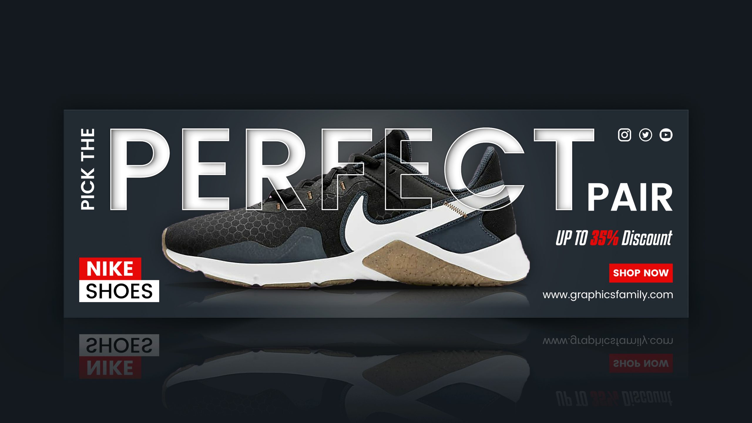 Creative E-Commerce Shoes Banner Design Free PSD