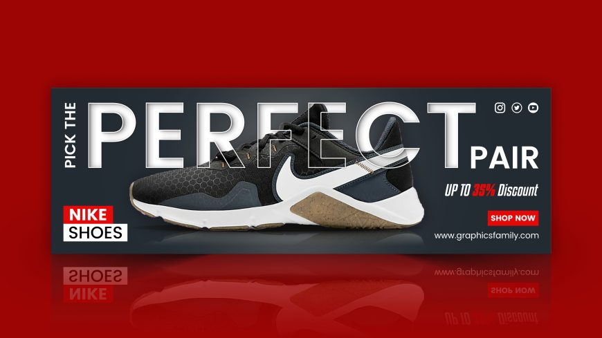 Creative E-Commerce Shoes Banner Design Free PSD