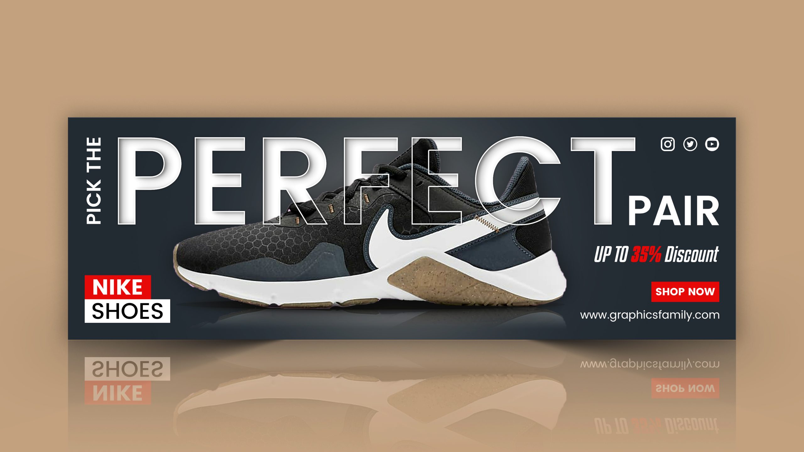 Creative E-Commerce Shoes Banner Design Free PSD