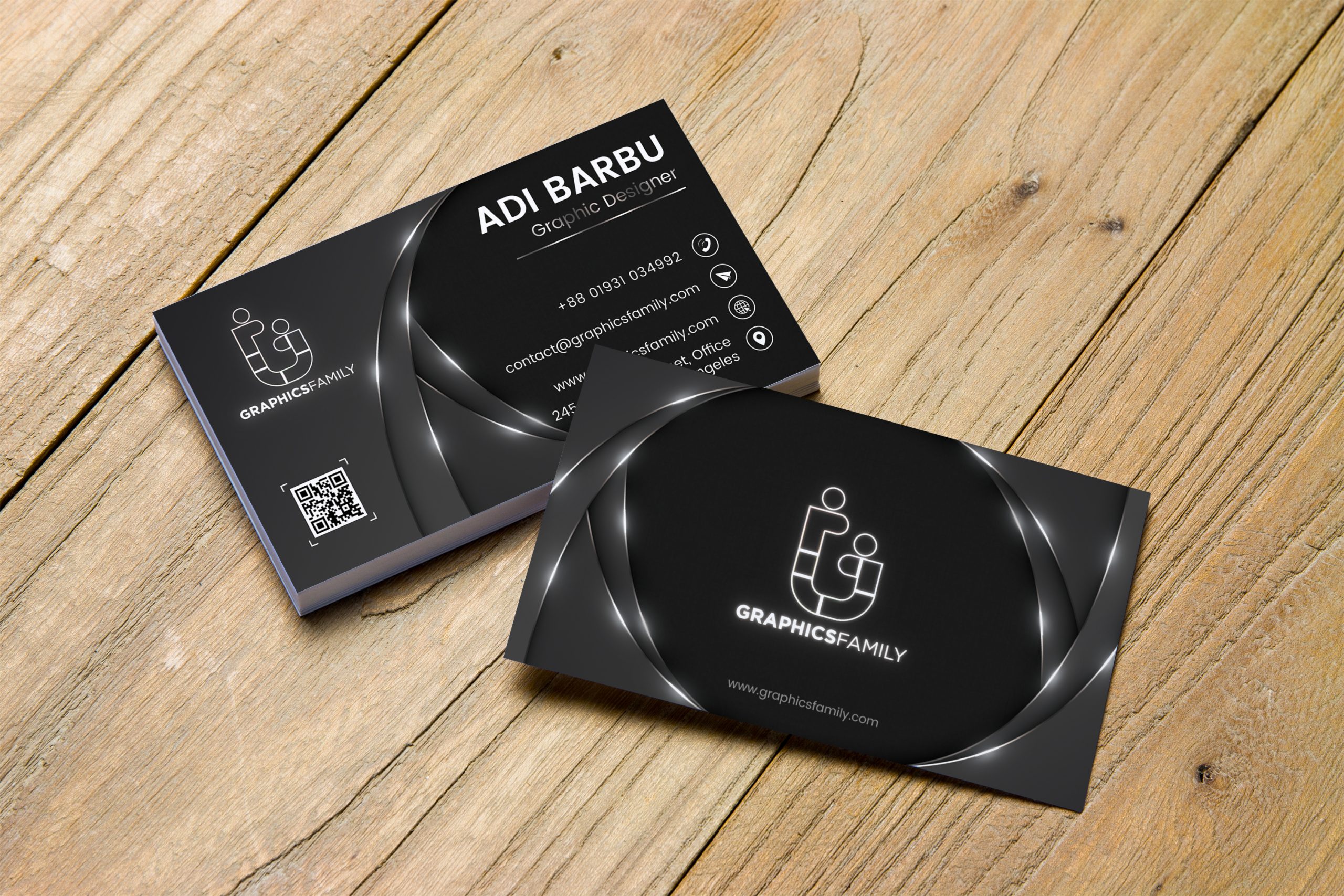 Dark Shiny Business Card Template