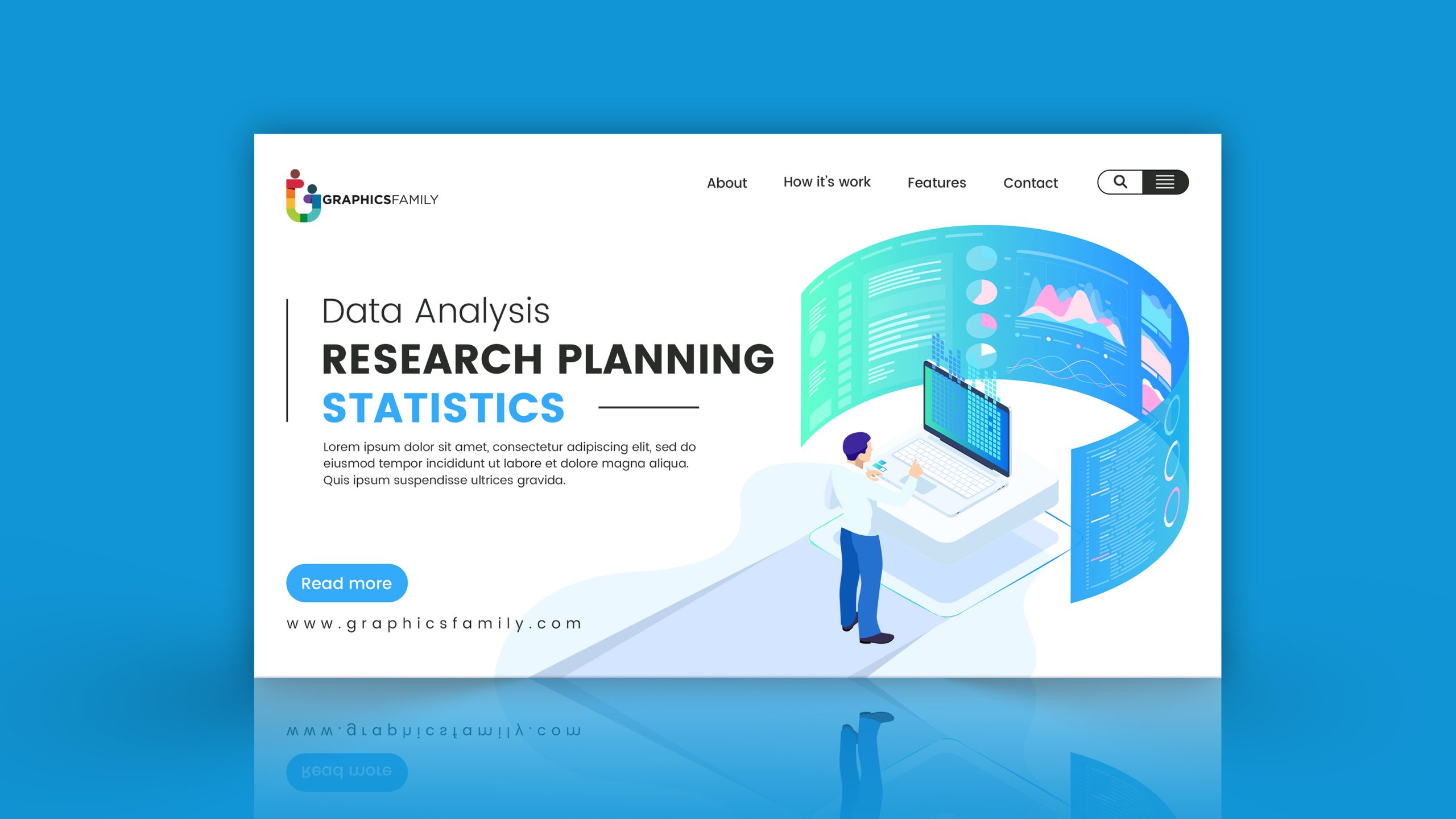 Data analysis research planning statistics vector image