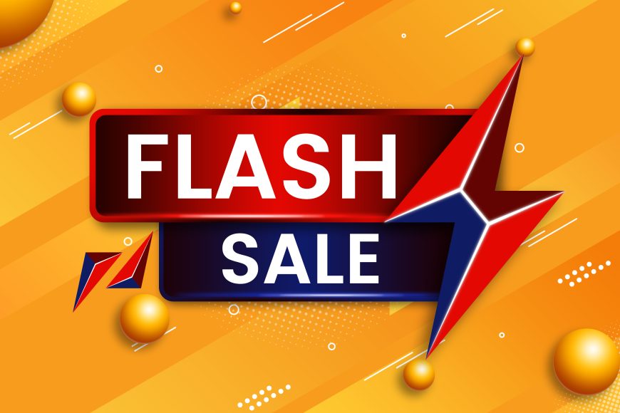 Flash sale template vector image