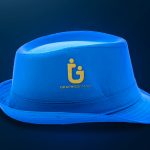 Golden Logo Mockup on Blue Hat