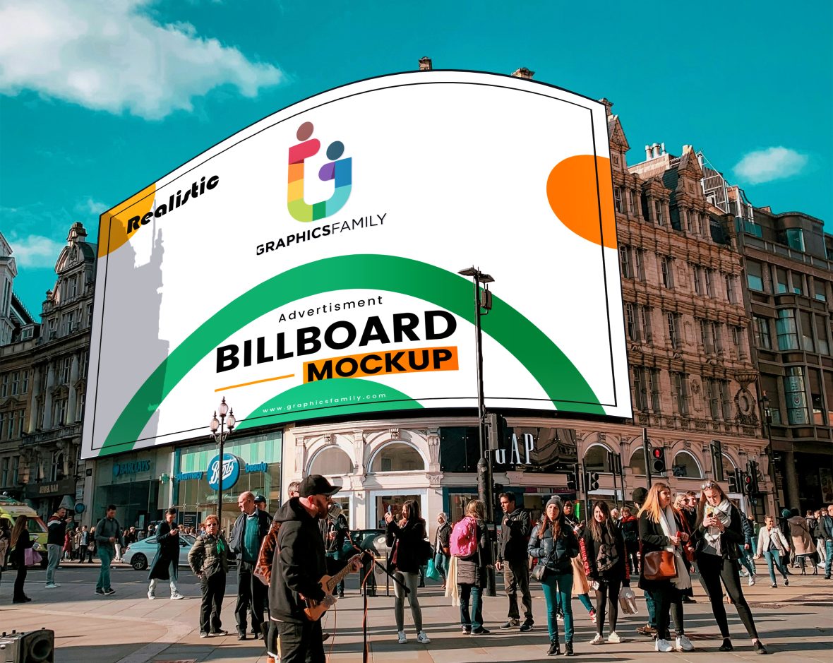 Realistic Billboard Advertising Mockup