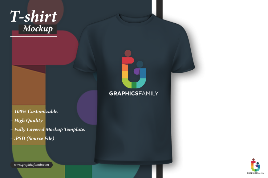 T-shirt mock-up template with heart vector image