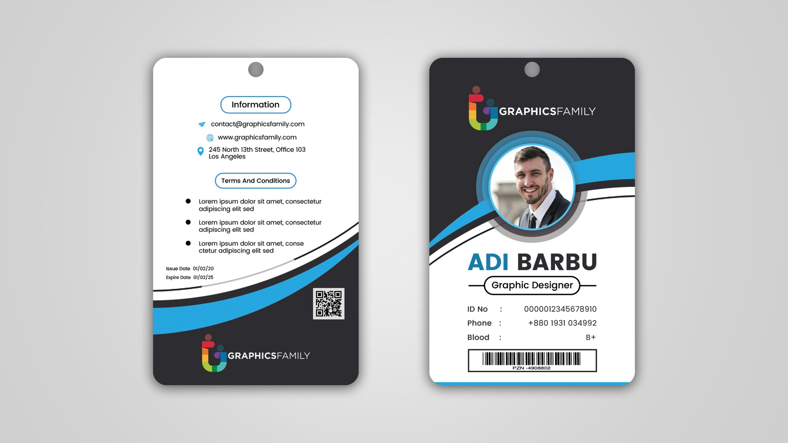 Office Identification Card Design Template Download