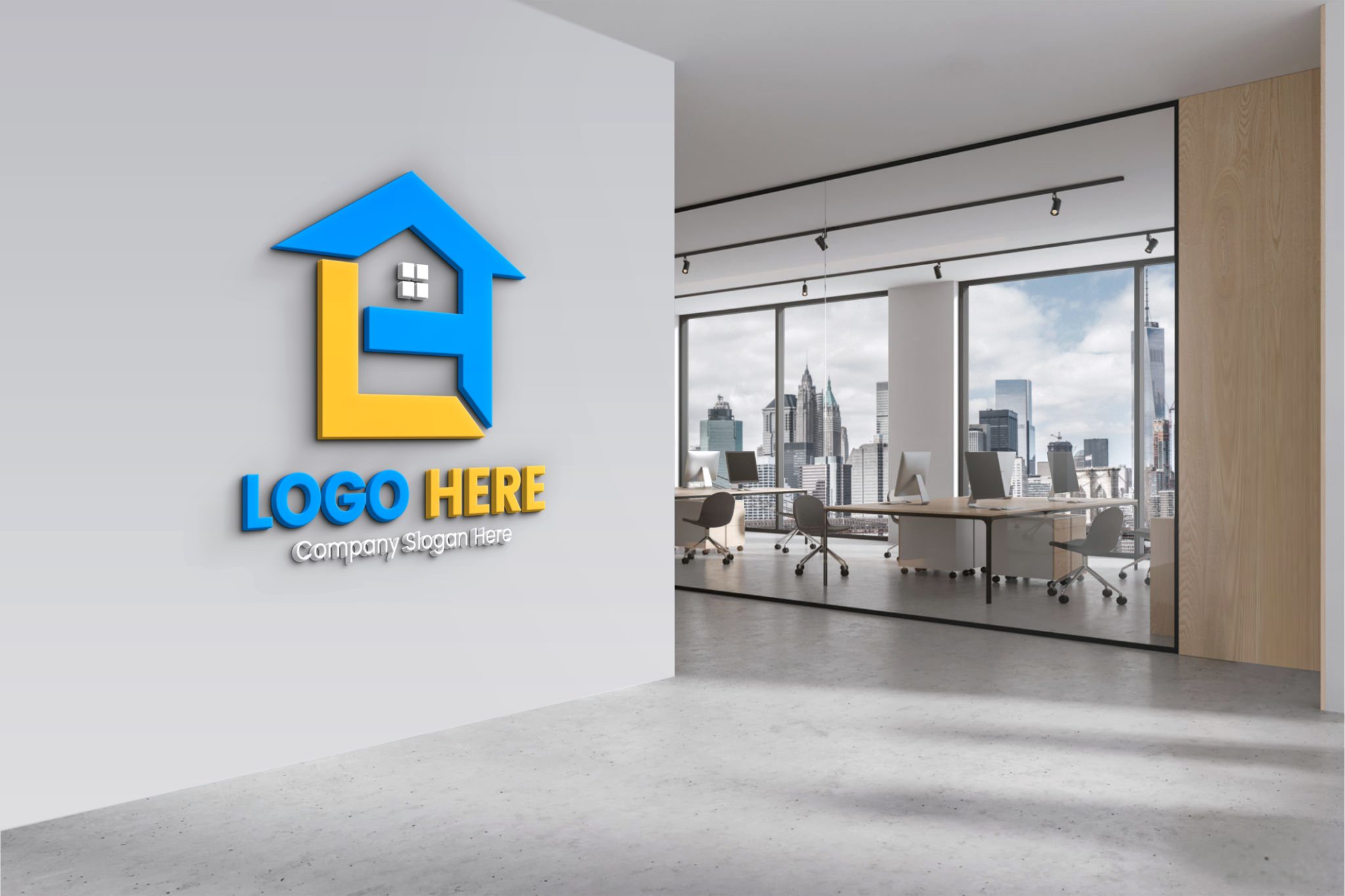 Free Realistic Office Logo Mockup – GraphicsFamily