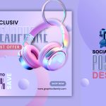 Headphone Social Media & Instagram Post Template Design