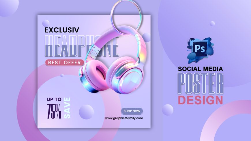 Headphone Social Media & Instagram Post Template Design