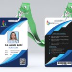 Id Card Work Card Employee Information Blue Template