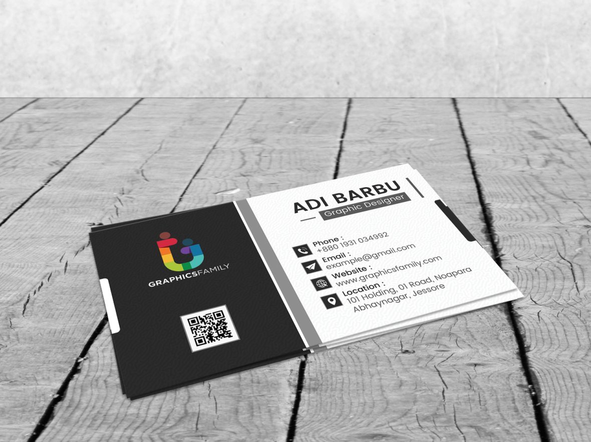 Minimal business card print template design black vector image ...