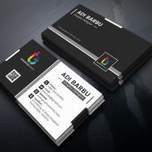 Minimal business card print template design black vector image