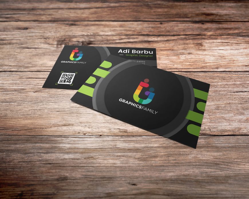 Modern Green And Black Business Card Template