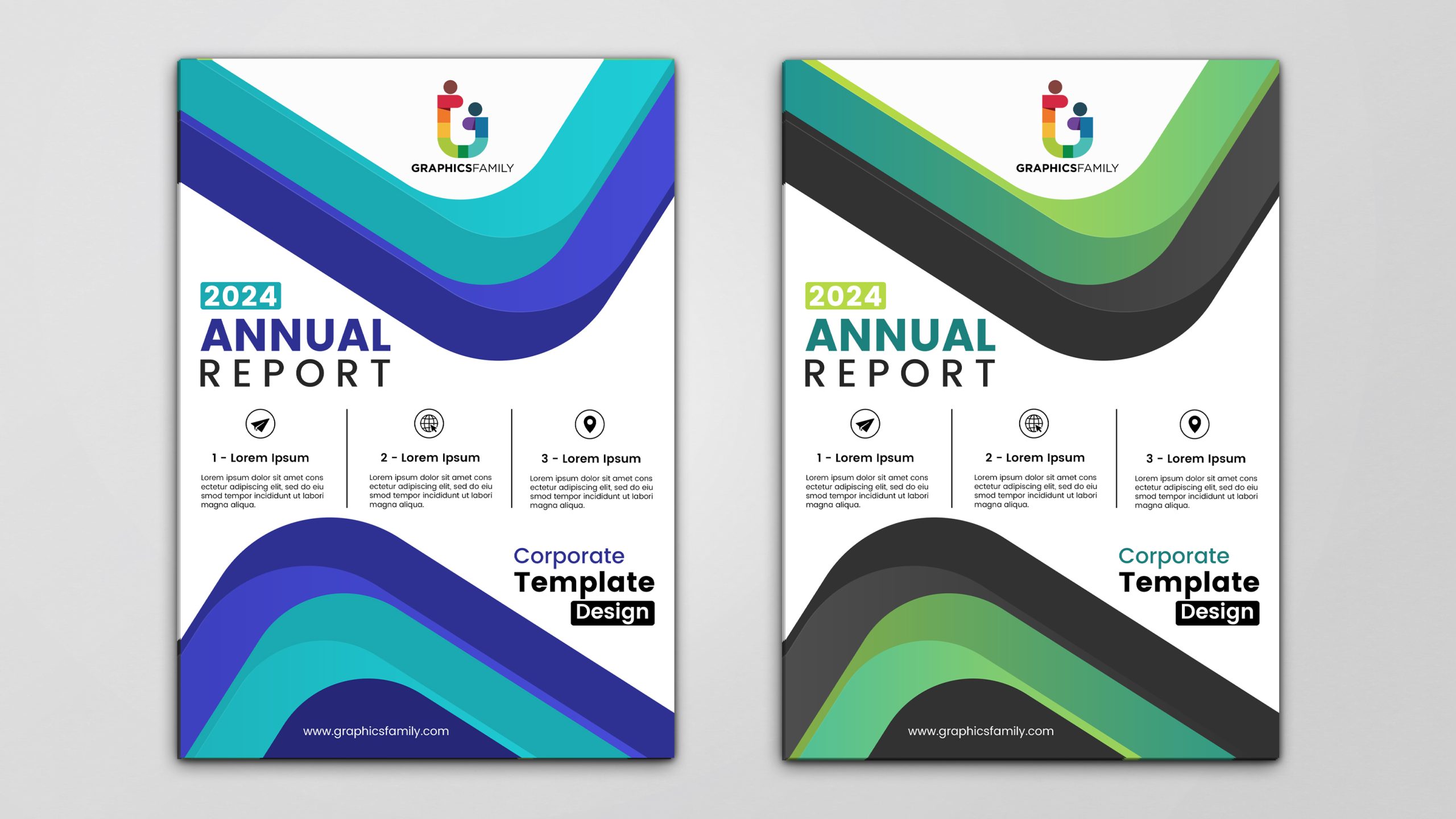 Modern annual report design template concept vector image