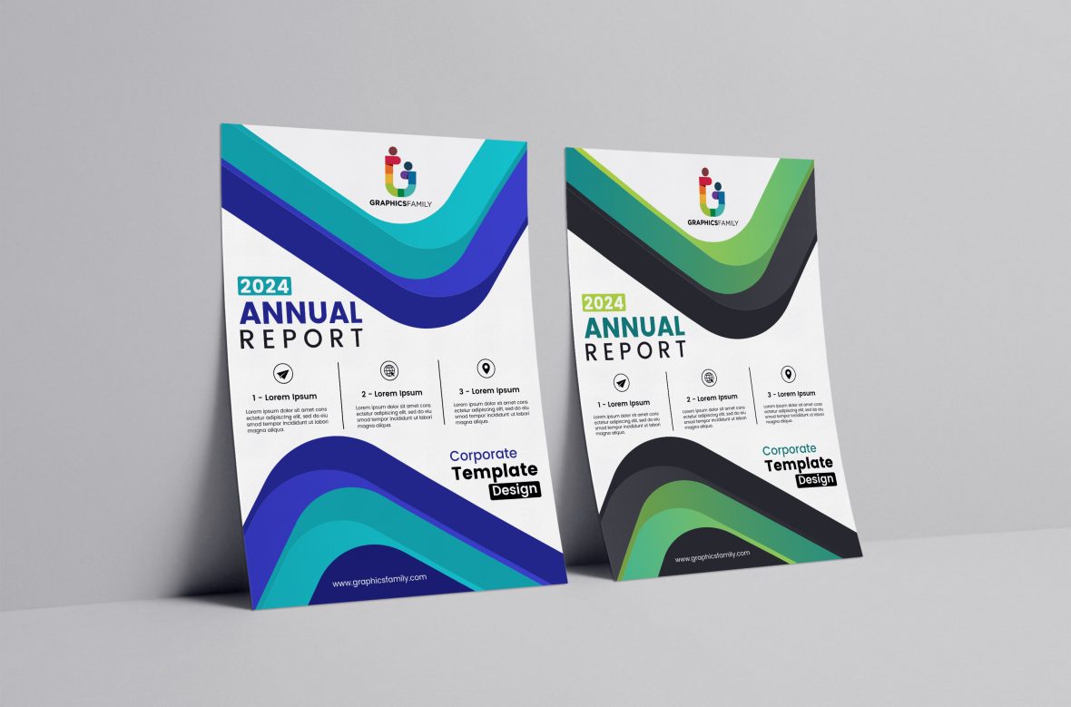 Modern annual report design template concept vector image