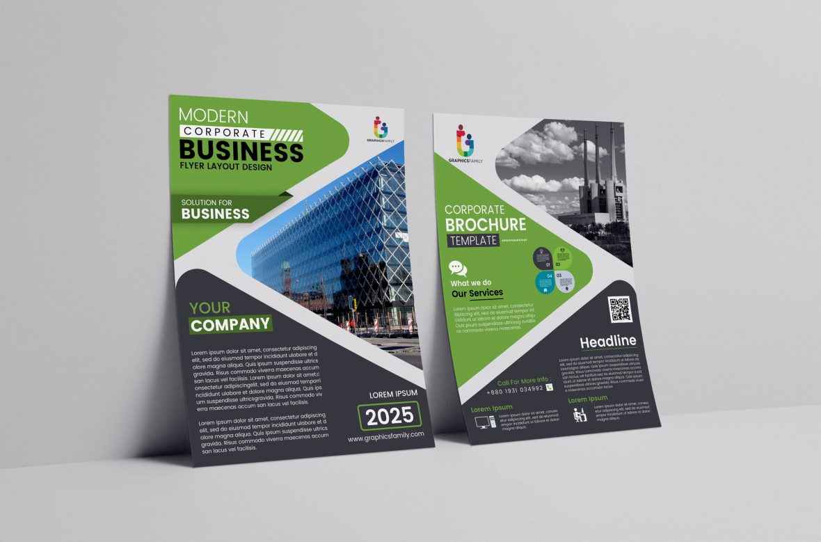 Modern corporate business flyer layout design template