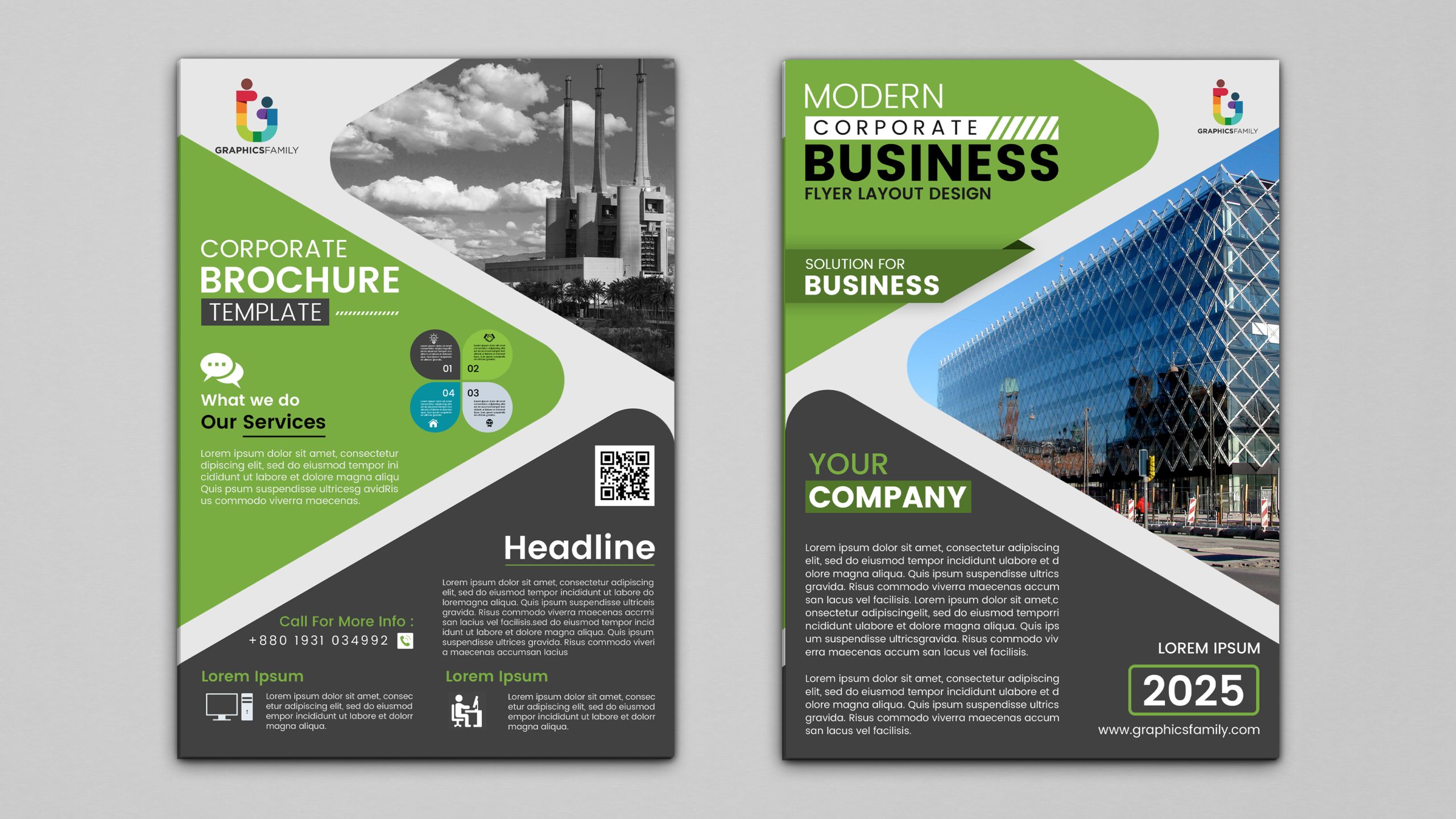 Modern corporate business flyer layout design template