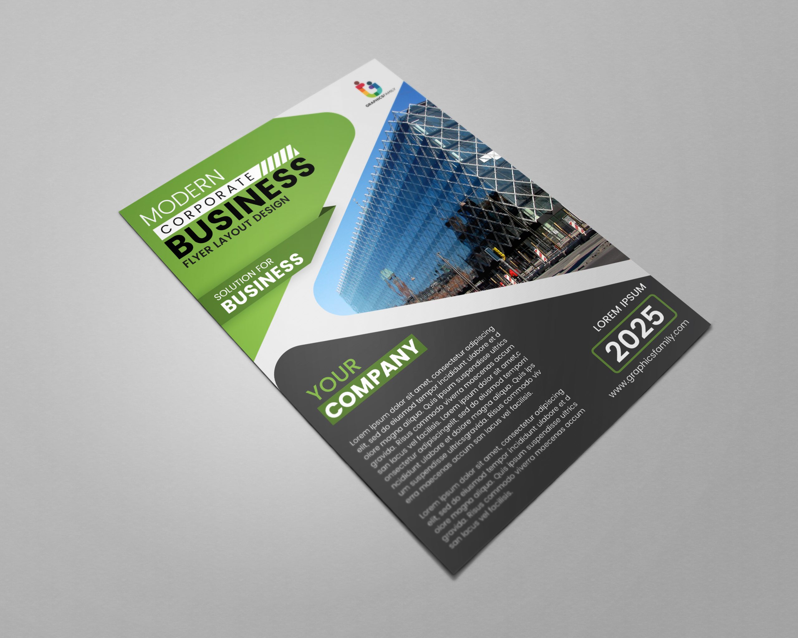 Modern corporate business flyer layout design template