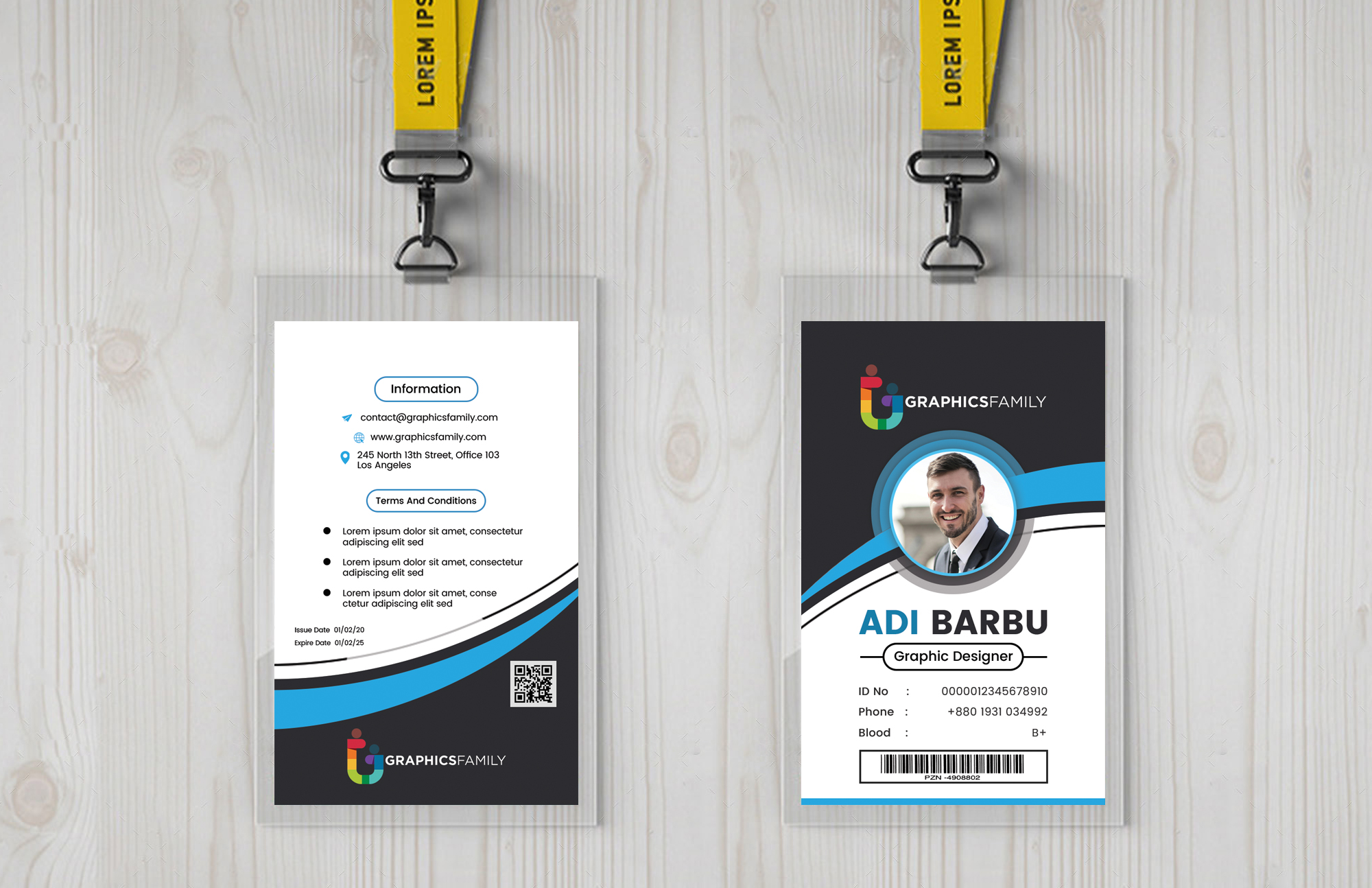 Office Identification Card Design Template Download