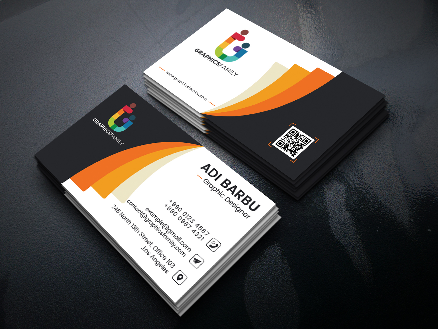 Orange Elegant Corporate Card Template