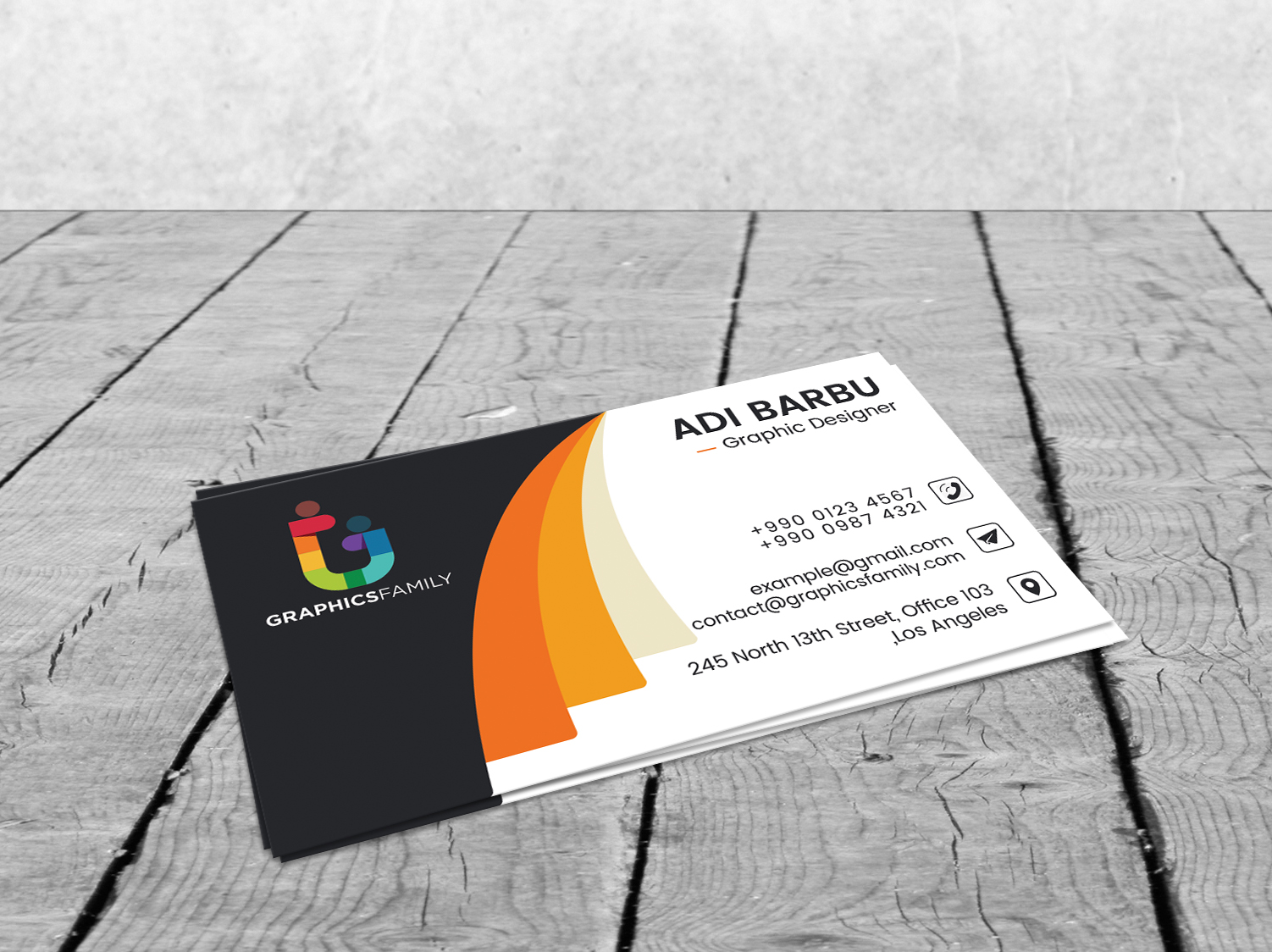 Orange Elegant Corporate Card Template