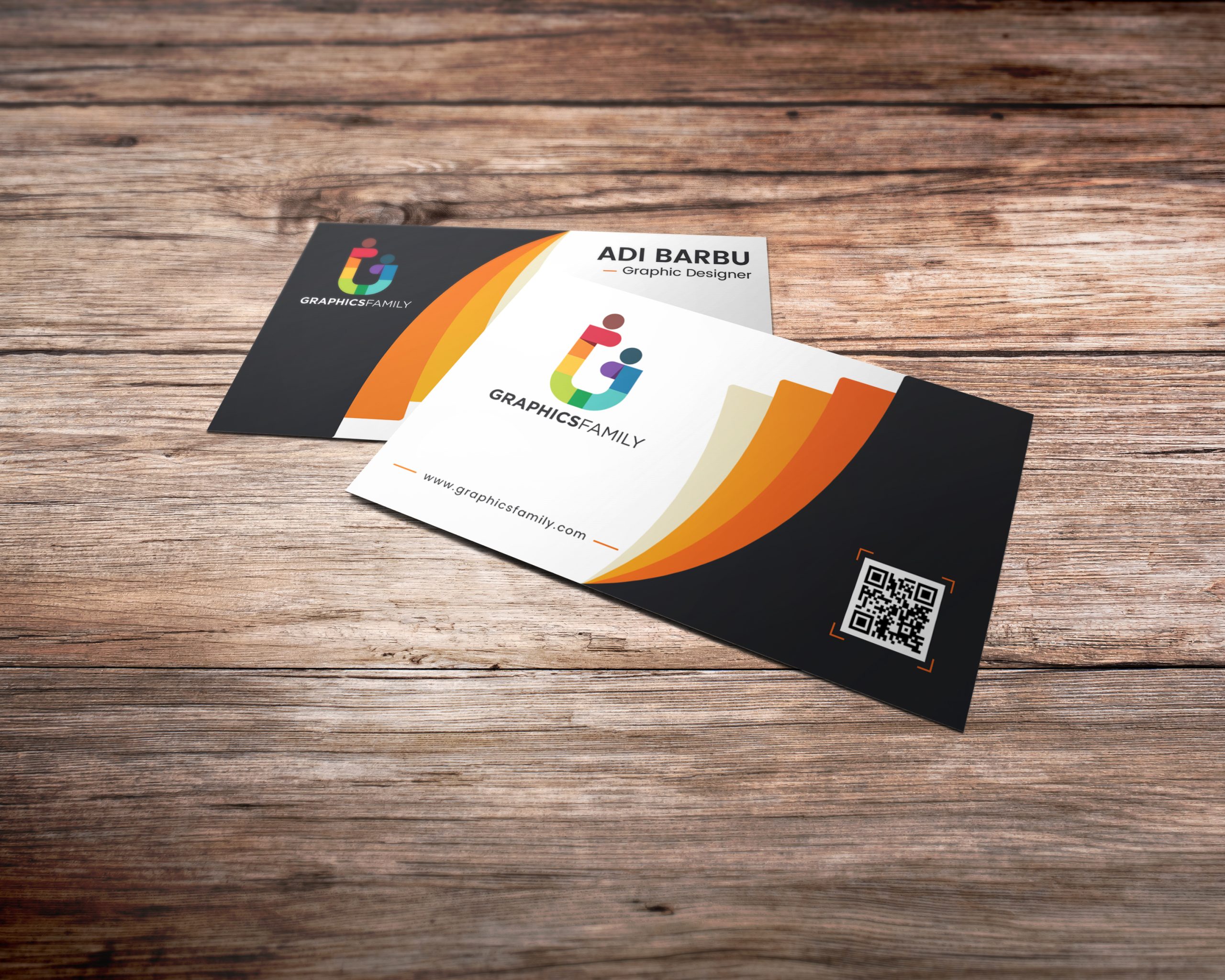 Orange Elegant Corporate Card Template