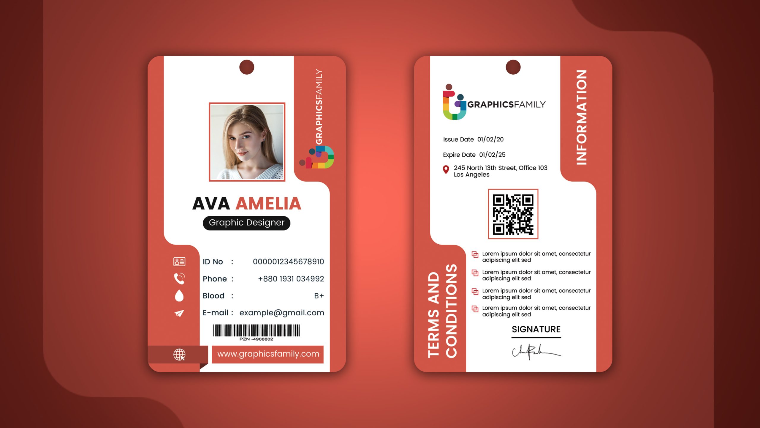 Professional Identification Card Template Design