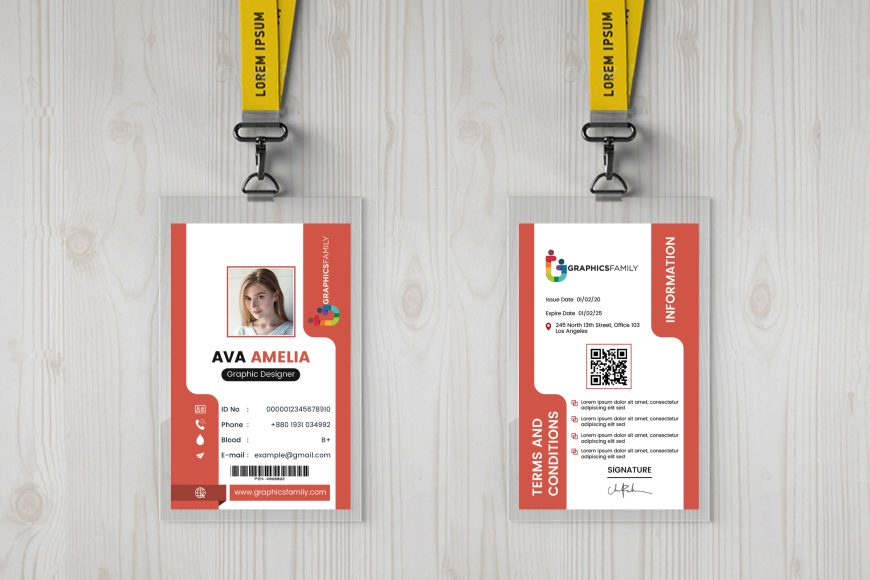 Professional Identification Card Template Design