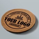 Round Leather Logo Mockup