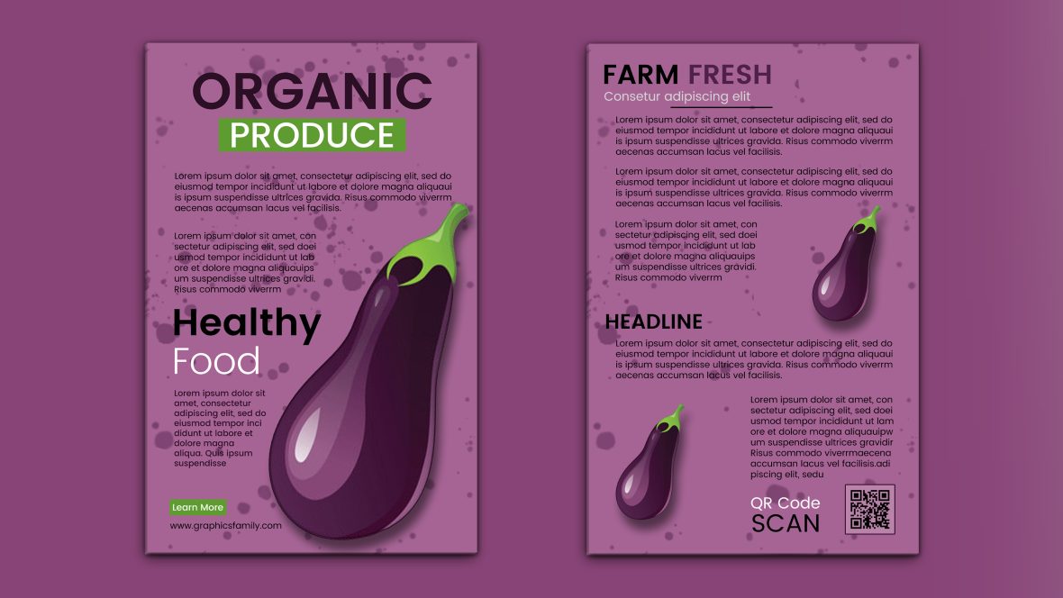 Stylish farm fresh flyer template or brochure vector image