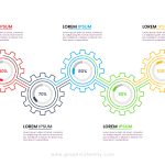 Thin line business infographic template with gears vector image