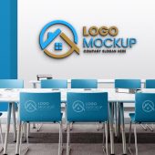 Download the Best Free 3D Office Wall Logo MockUp