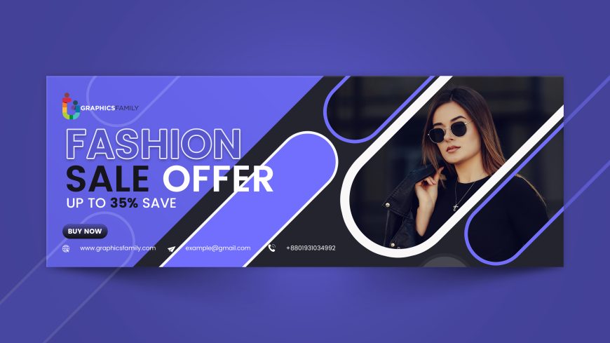 Fashion Sale Facebook Cover Design Template