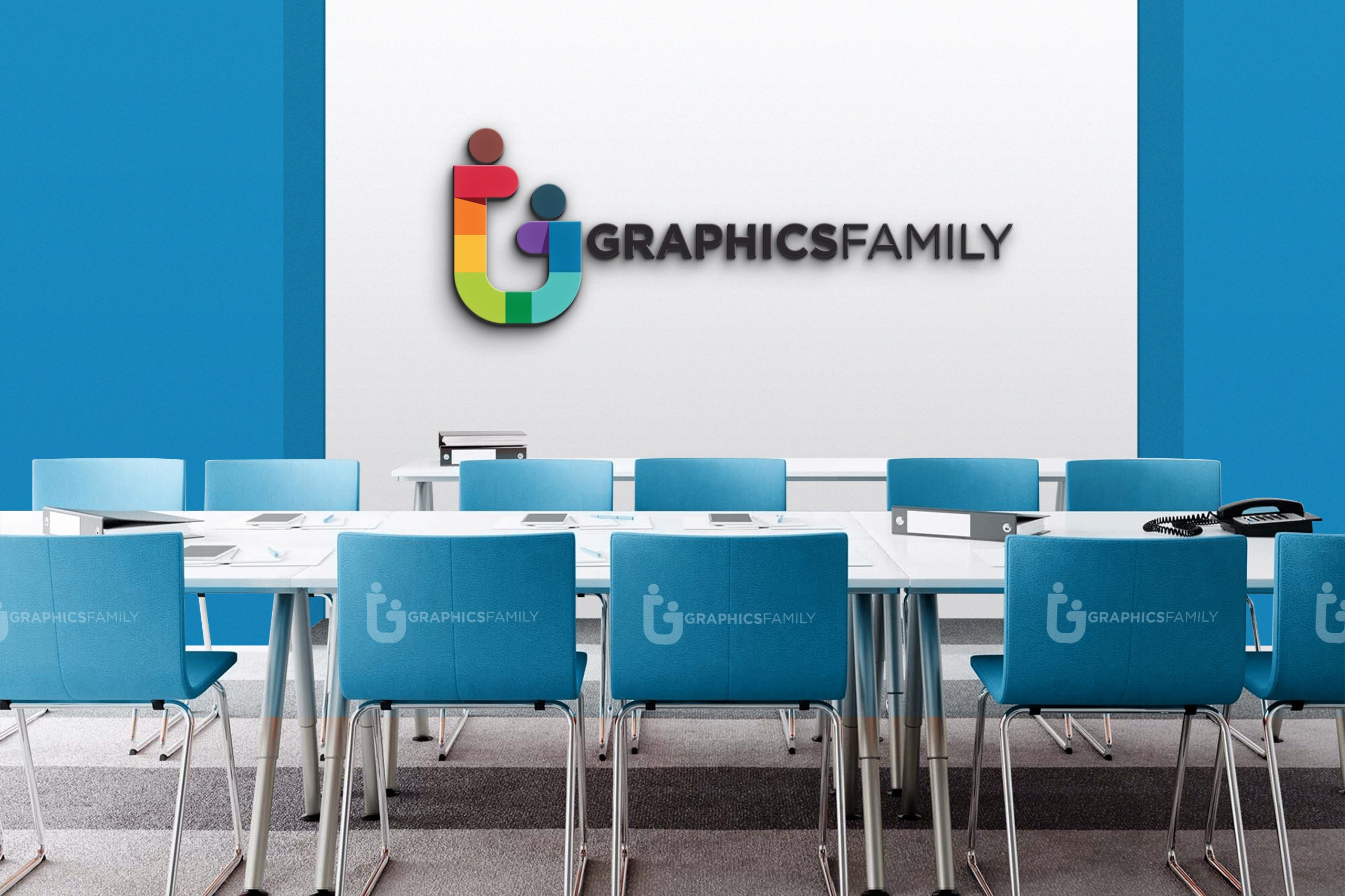 Download the Best Free 3D Office Wall Logo MockUp