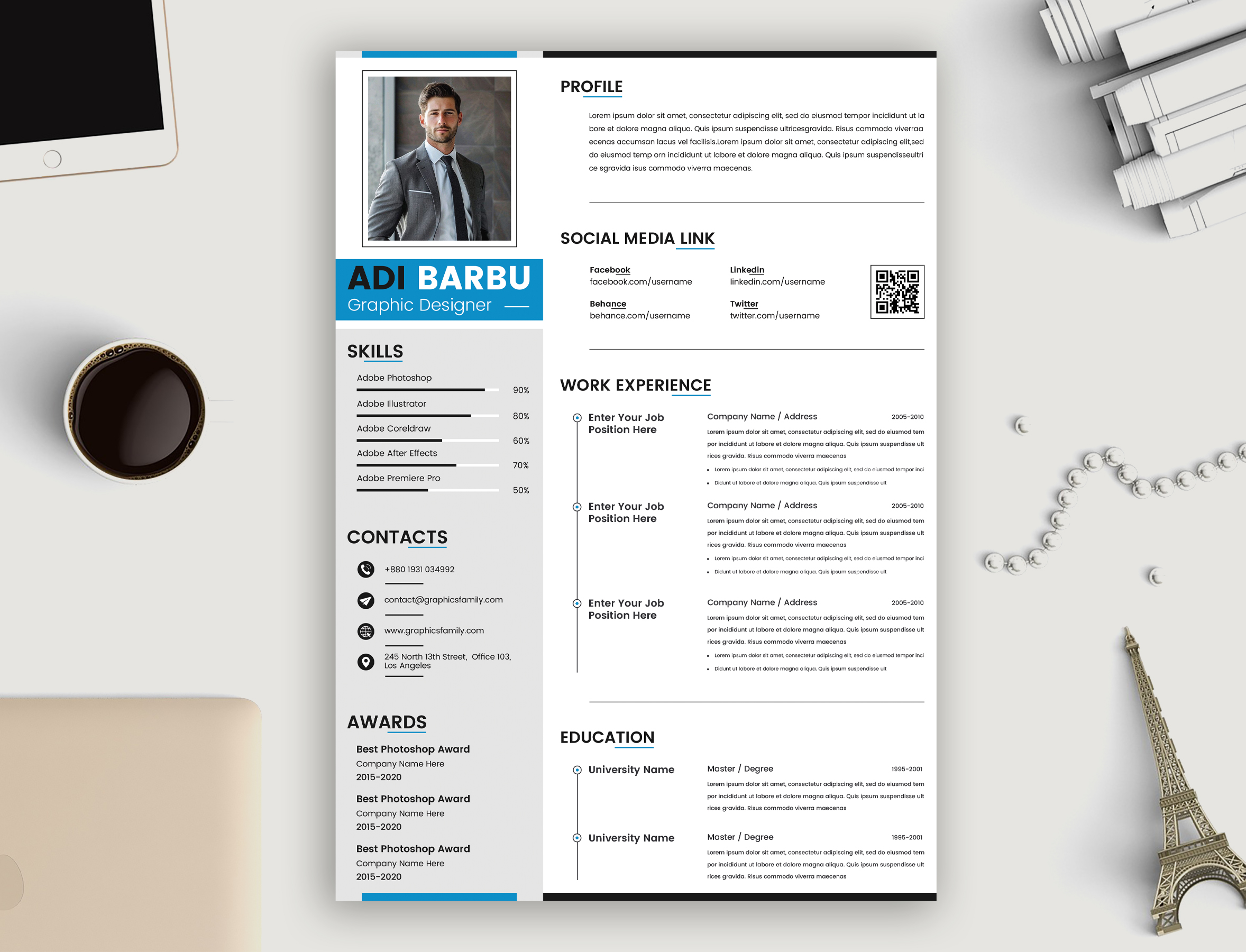 Free Elegant CV Resume Template