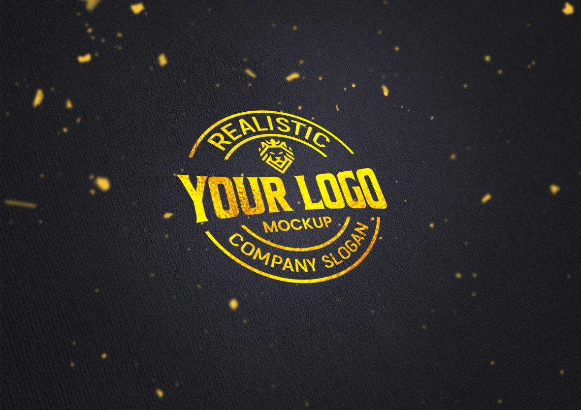 Free Logo Mockup Gold Foil Effect