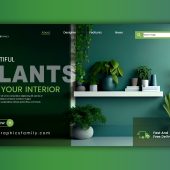 Interior Plants Banner Design Template