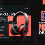 Free Social Media Post Design Headphone Sale Banner Template