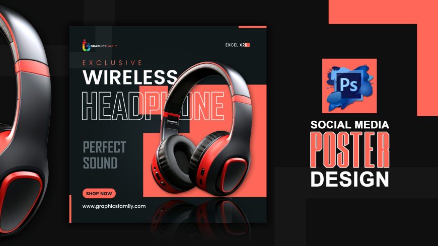 Free Social Media Post Design Headphone Sale Banner Template