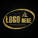 3D Gold Logo on Black Background