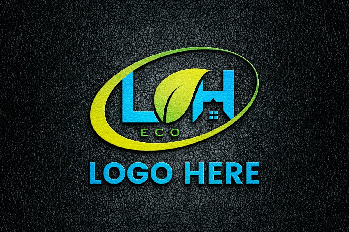 3D Logo Mockup on Black Leather Free Download