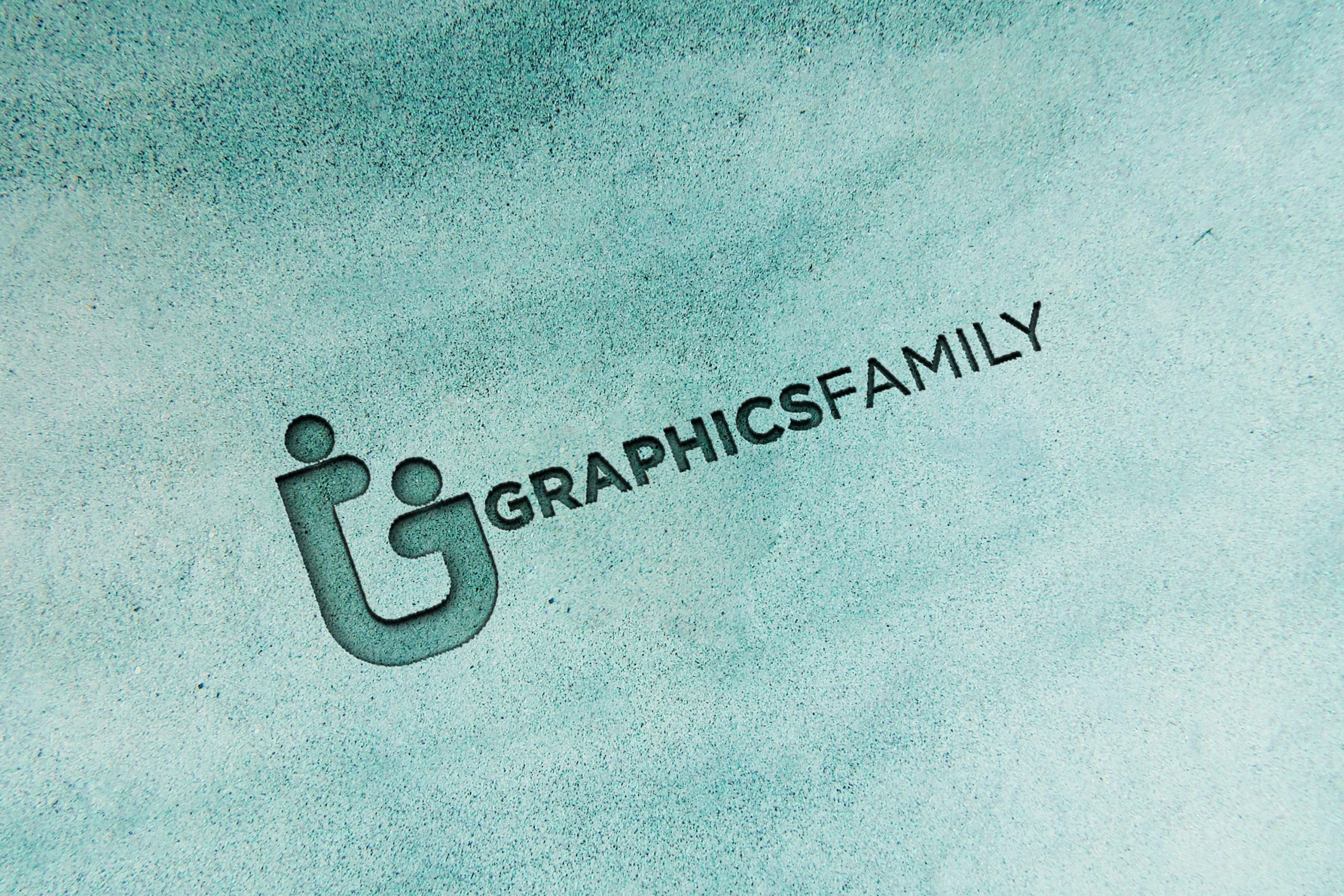 Blue Sand Logo Mockup by GraphicsFamily